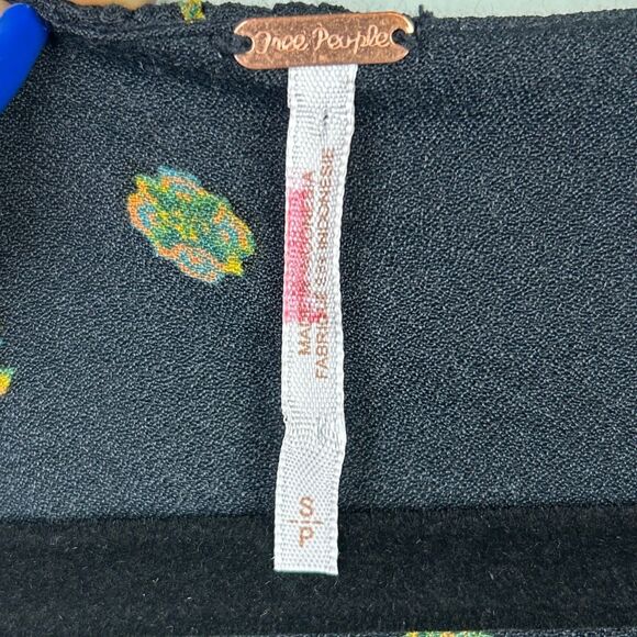 Free People Love Grows Black Geometric Print Long Slv Keyhole Romper Playsuit S - Picture 11 of 16